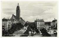 Berlin, Rathaus Charlottenburg mit Berliner Straße und Wilhelmplatz / Fotopostkarte [AKG110392304]