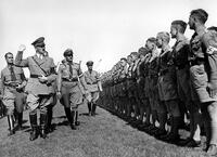 Nazi Germany / Hitler and Hess at the The 8th Party Congress "Rally of Honour" / Nuremberg / Photo, 1936 [AKG110392387]