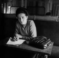 Simone de Beauvoir at the Cafe de Flore [AKG110392507]