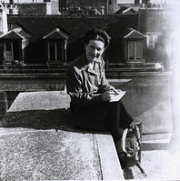 Simone de Beauvoir on the balcony [AKG110392508]