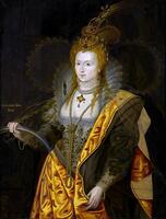 Healy, George-Peter-Alexander, 1813-1894,  American portrait painter.  'Elizabeth I, Queen of England' [AKG110392594]