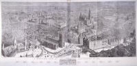 Manchester, 'Birds eye view of Manchester'. An aerial view. Image taken from The Graphic. Originally published [AKG110392601]