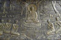 Tinh Xa Ngoc Chau Buddhist temple. The Life of the Buddha, Siddhartha Gautama. The Buddha preached His first sermon to the five monks at the Deer Park in Varanasi. Chau Doc. Vietnam. [AKG110392654]