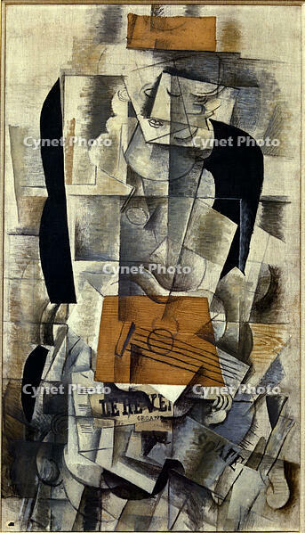 Woman with Guitar / G. Braque / Painting, 1913 [AKG110392340]