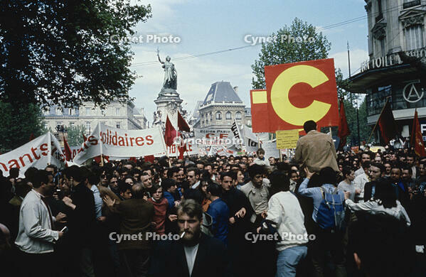 Place de la République / Street Scene During a Rally / Paris May 1968 events in France [AKG110392476]