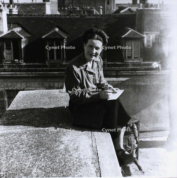 Simone de Beauvoir on the balcony [AKG110392508]