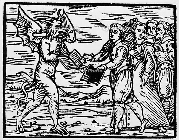 Satan Teaches his Pupils / Woodcut/ 1608 [AKG110392525]