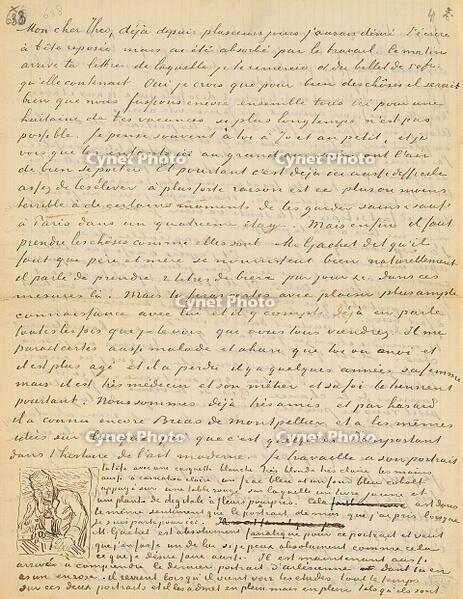 Lettre de Vincent van Gogh ? son fr?re Theo van Gogh, Auvers-sur-Oise, le 3 Juin 1890 [AKG110392559]