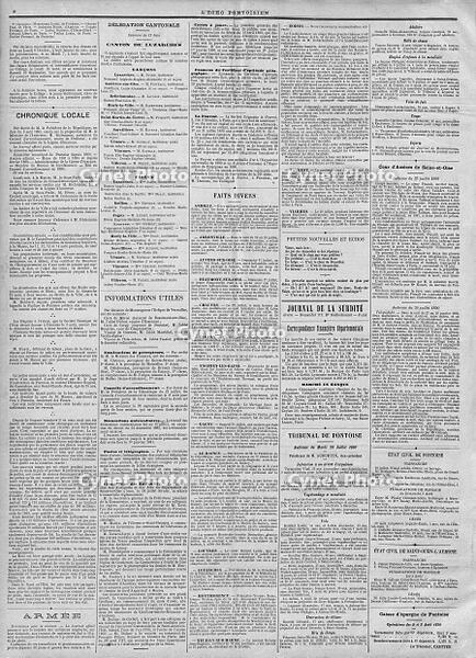 Page de l'Echo Pontoisien du 7 ao?t 1890 annon?ant la tentative de suicide et le d?c?s de Vincent van Gogh [AKG110392562]