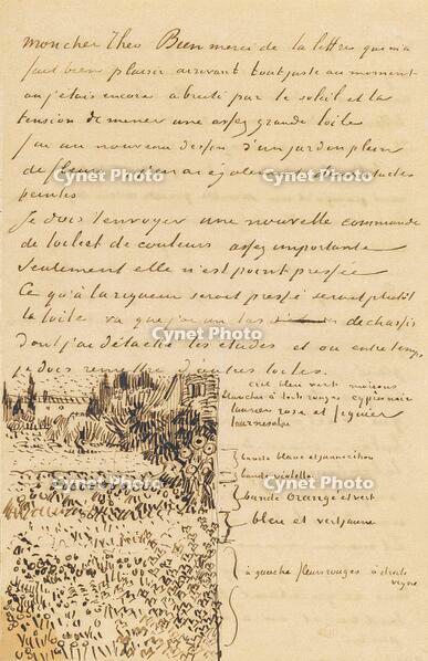Lettre de Vincent van Gogh ? Theo van Gogh, Arles, entre les 17 et 20 juillet 1888 [AKG110392565]