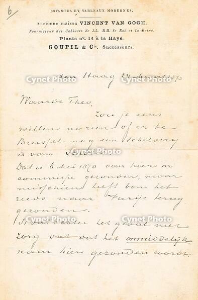 Lettre de Vincent van Gogh ? son fr?re Theo, le 24 mars 1873 [AKG110392566]