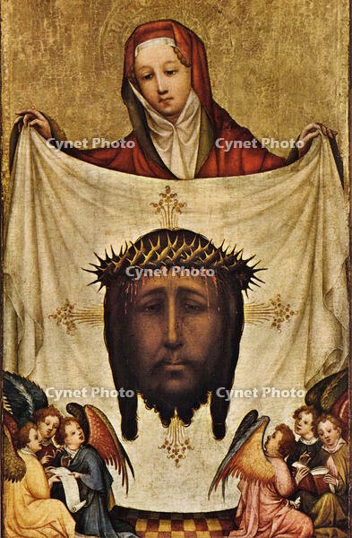 Veronica'Saint Veronica and the Face Santo'Dipinto of the Master of Saint Veronica, assets to Cologne from 1400 to 1420. Panel, 1400 ca. Monk, Pinacoteca. [AKG110392583]