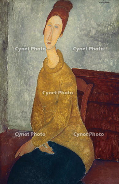 Jeanne Hebuterne with Yellow Seater / A. Modigliani / c. 1918 [AKG110392648]