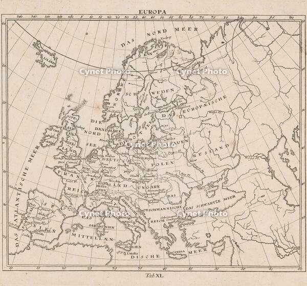 Map of Europe, Elementarische Landkarte von Europa, [AKG110392685]
