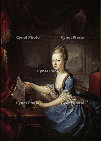 Marie Antoinette at the Spinet / Painting, before 1770 [AKG110392692]