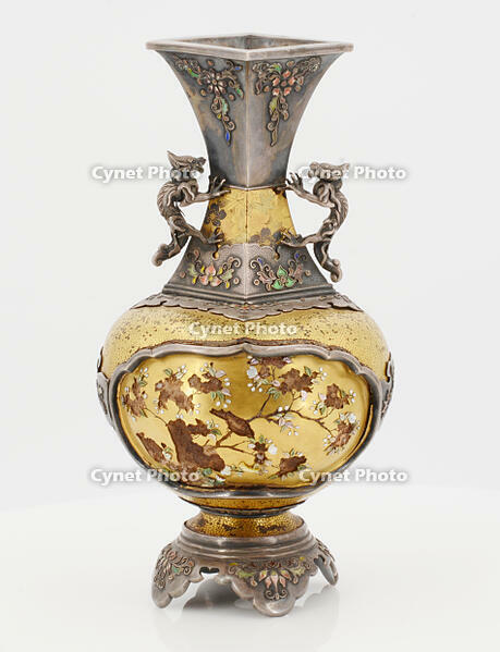SHIBAYAMA VASE WITH DRAGONS. [AKG110392718]