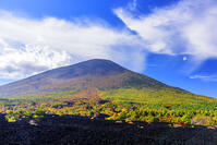 紅葉の岩手山と焼走り熔岩流 [MHI110005030]