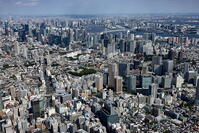 五反田駅周辺より品川駅,高輪ゲートウェイ駅方面の街並み [THN110008033]
