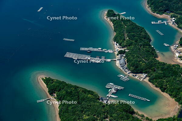 英虞湾(志摩市阿児町)島々と養殖いかだのある風景 [THN110007869]