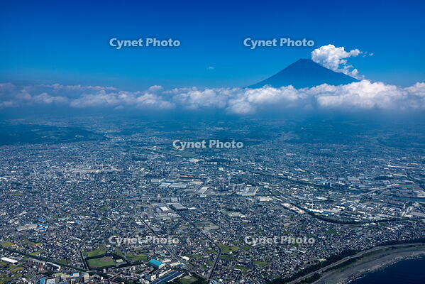 富士市の街並みより富士山 [THN110007887]