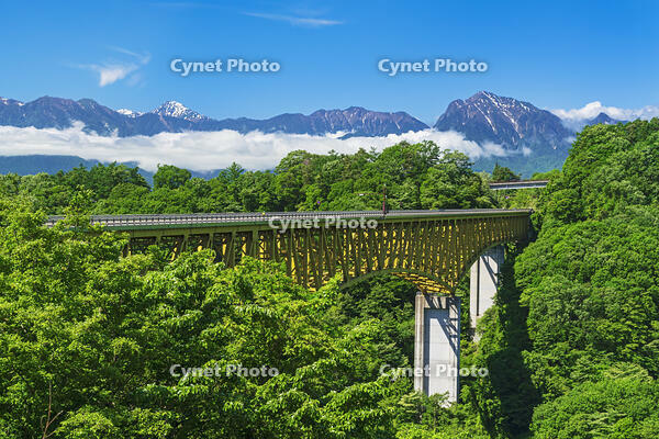 八ヶ岳高原大橋越しに南アルプスを望む [OYO110006817]