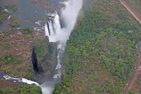 Aerial view of Victoria Falls Zambezi River, Zimbabwe/Zambia border. [PST110004319]