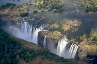 Zimbabwe, Victoria Falls, Zambezi River, aerial view [PST110004322]