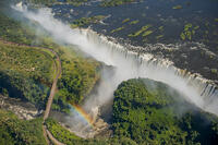 Aerial view of the Zambesi River and Victoria Falls on the border of Zambia and Zimbabwe. [PST110004323]