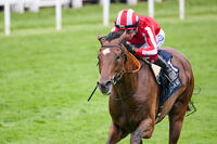 Lambourn (ridden by Ryan Moore) wins the Coolmore Coronation Cup, Epsom Downs Racecourse, The Betfred Derby Festival 2026. [PST110004343]