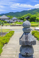 新緑の蘇我入鹿首塚と伝える五輪塔から飛鳥寺 [MOP110105881]