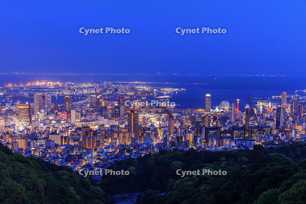 市章山より神戸市街と神戸港夜景 [MOP110105794]