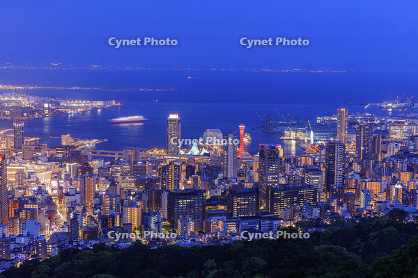 市章山より神戸市街と神戸港夜景 [MOP110105795]