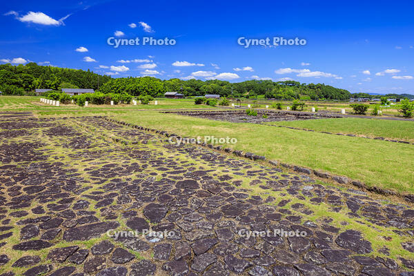 緑の飛鳥宮跡　内郭北区画舗装と甘樫丘 [MOP110105877]