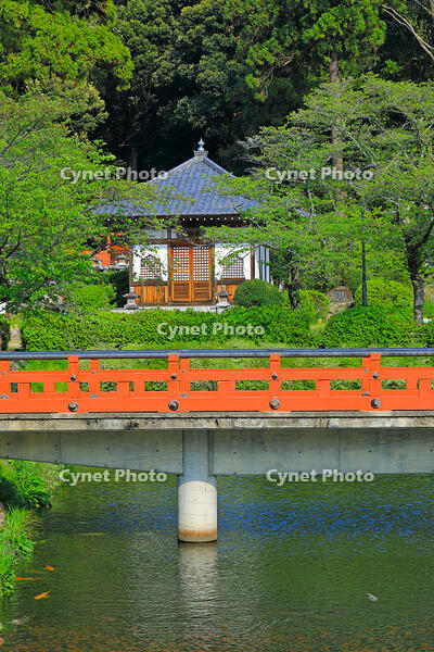 奈良県　安倍文殊院　不動堂と文殊池 [HMA110003407]