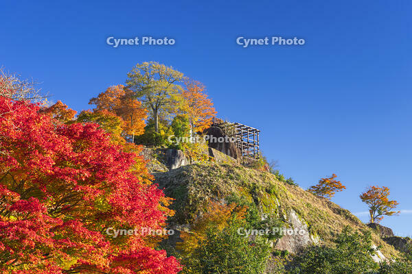 秋の苗木城跡本丸と天守台 [SNO110019500]