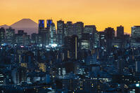 新宿の夜景と富士山 [SKE110001448]