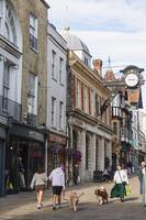 England, Hampshire, Winchester, The High Street, Street Scene with People passing by [STV110084000]