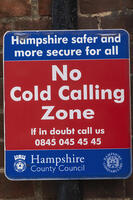 England, Hampshire, Winchester, No Cold Calling Zone Sign [STV110084024]