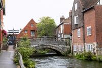 England, Hampshire, Winchester, City Bridge and the River Itchen [STV110084039]