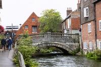 England, Hampshire, Winchester, City Bridge and the River Itchen [STV110084040]
