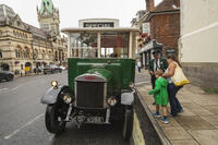 England, Hampshire, Winchester, Vintage Bus Festival, Vintage Green Bus [STV110084050]