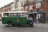 England, Hampshire, Winchester, Vintage Bus Festival, Vintage Green Bus [STV110084053]
