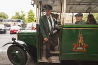 England, Hampshire, Winchester, Vintage Bus Festival, Vintage Green Bus, Bus Conductor [STV110084054]