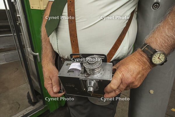 England, Hampshire, Winchester, Vintage Bus Festival, Vintage Bus Conductor's Ticket Machine [STV110084057]