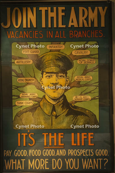 England, Hampshire, Winchester, MOD Worthy Down, The Royal Logistic Corps Military Museum, Historical Army Recruitment Poster [STV110084058]