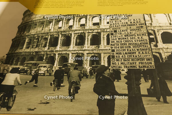 England, Hampshire, Winchester, MOD Worthy Down, The Royal Logistic Corps Military Museum, Historical Picture of Rome during the Allied Occupation after WWII [STV110084068]