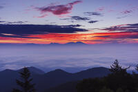 道の駅美ヶ原の展望台より雲海と朝焼け [KNO110022741]