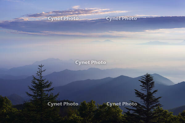 道の駅美ヶ原の展望台より雲海と山並み [KNO110022752]