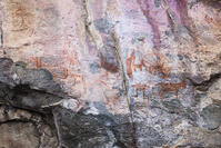 ツォディロの古代岩絵　リノ・コース　レイヨウ　シャーマニズムマーク　世界遺産 [SKA110002700]