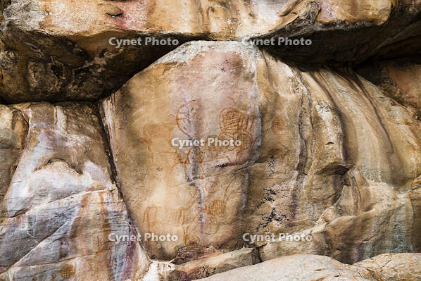 ツォディロの古代岩絵　クリフ・コース　シャーマニズム・マーク　世界遺産 [SKA110002729]